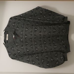 Vintage Japanese Geometric Print Collared Wool Shirt
